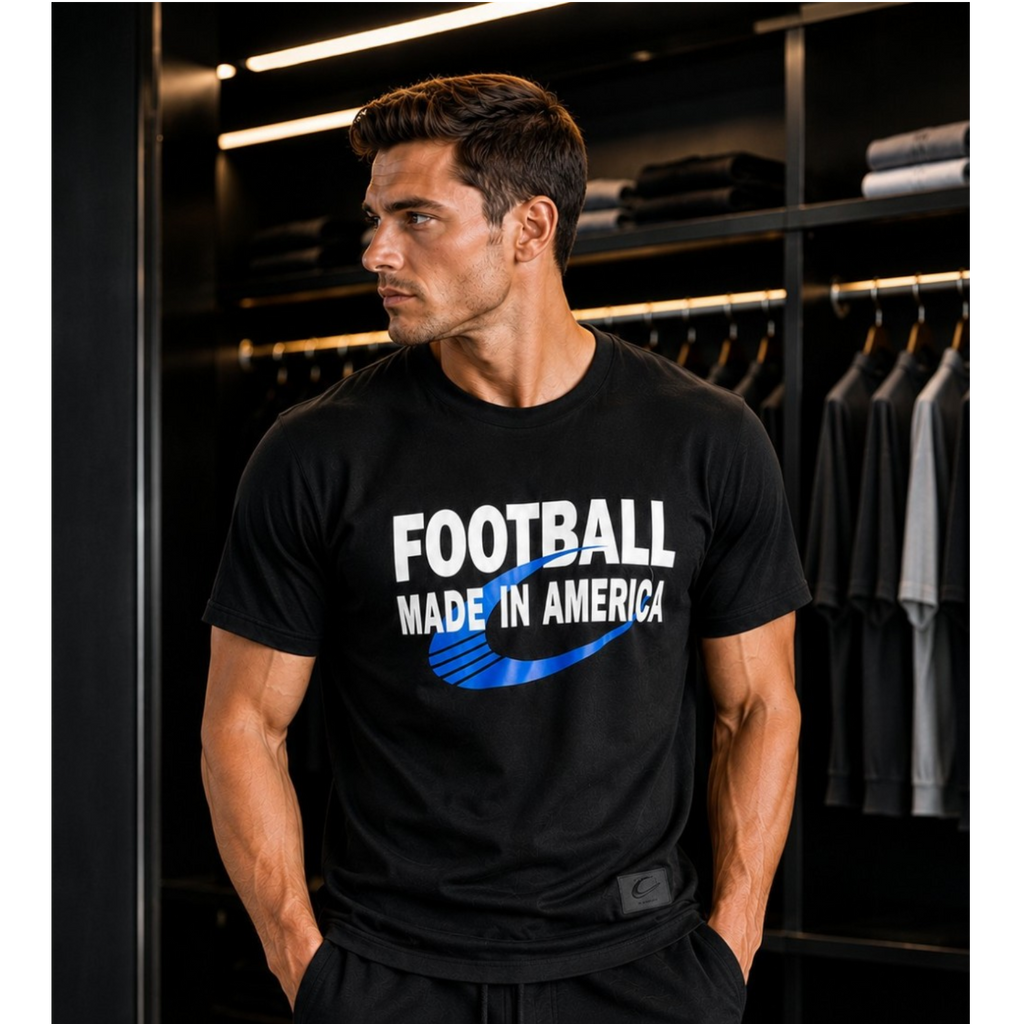Football Made In America™ — Bold Blue Tee