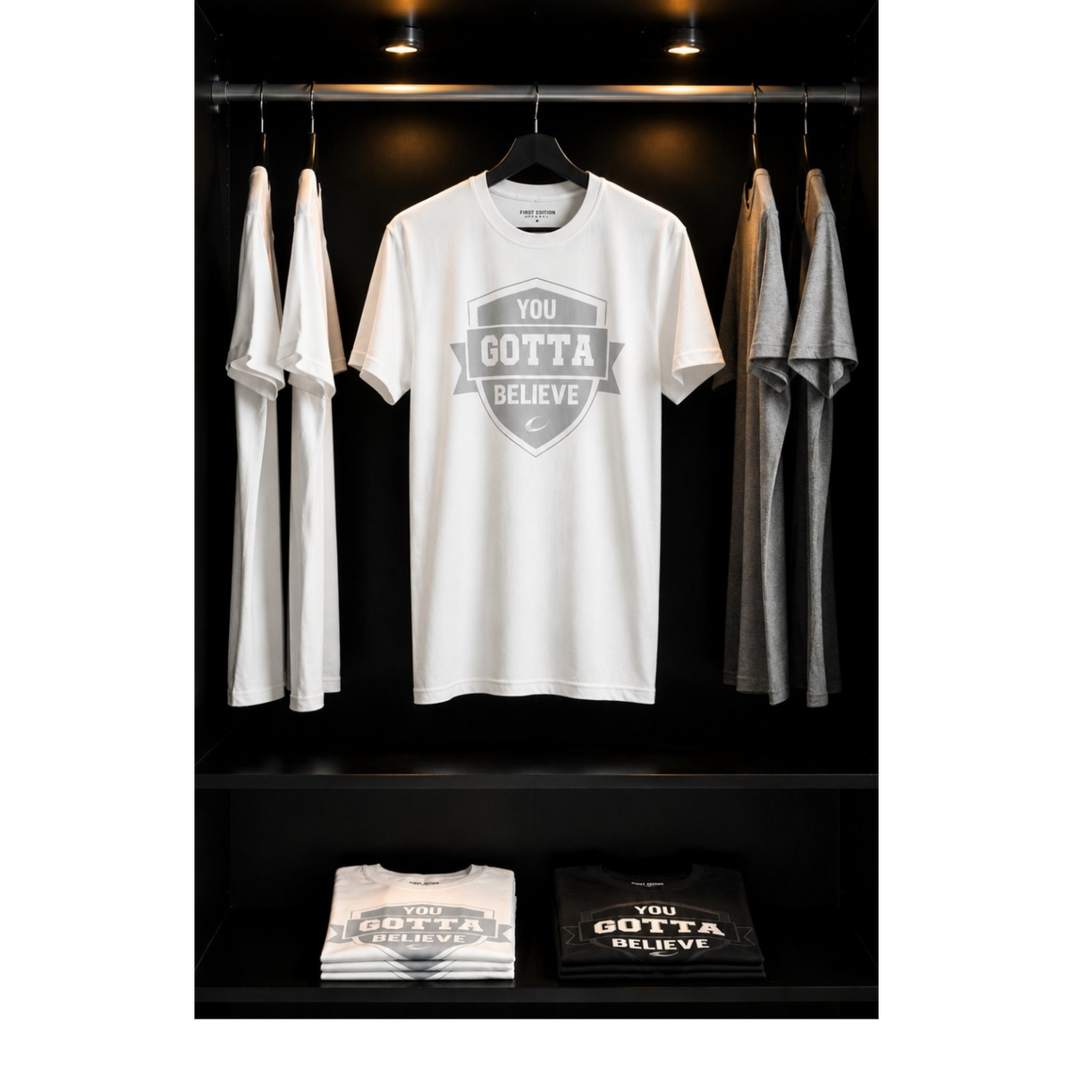 Gotta Believe White Performance Tee