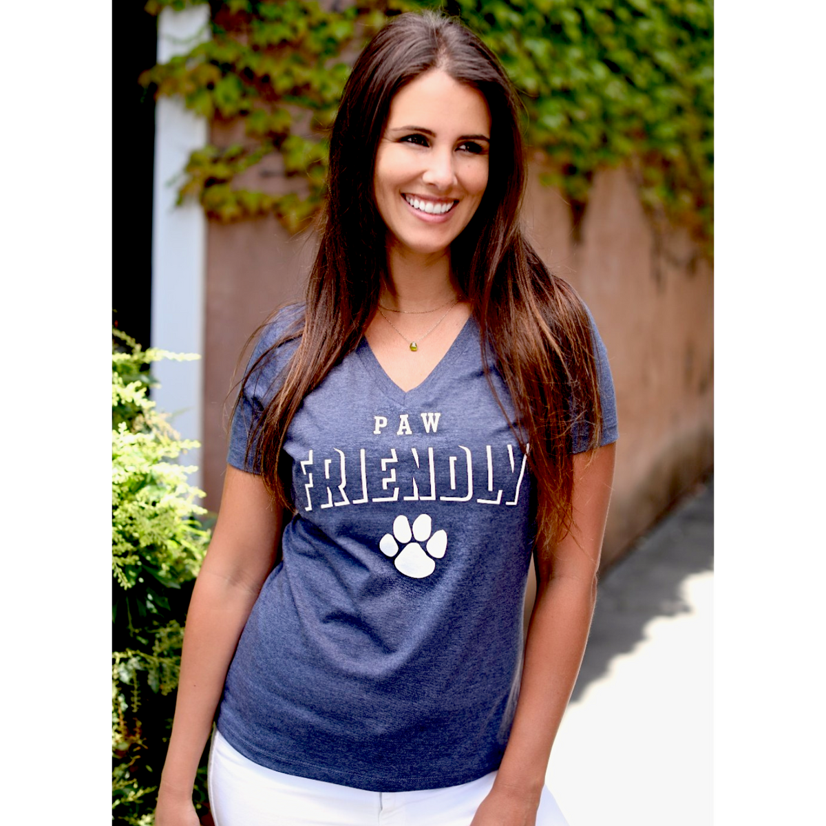 PAW FRIENDLY™ V-Neck Blue Tee