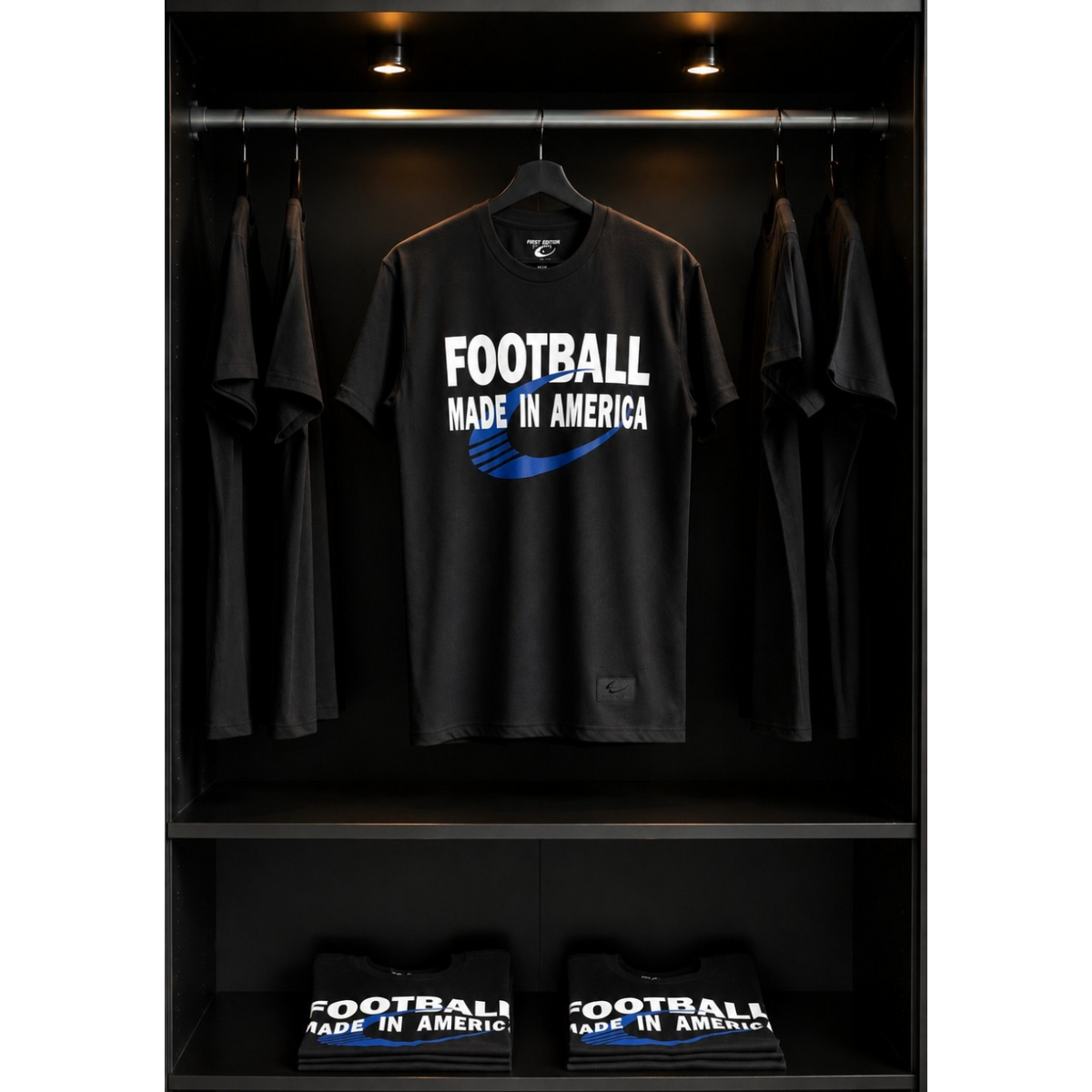 Football Made In America™ — Bold Blue Tee