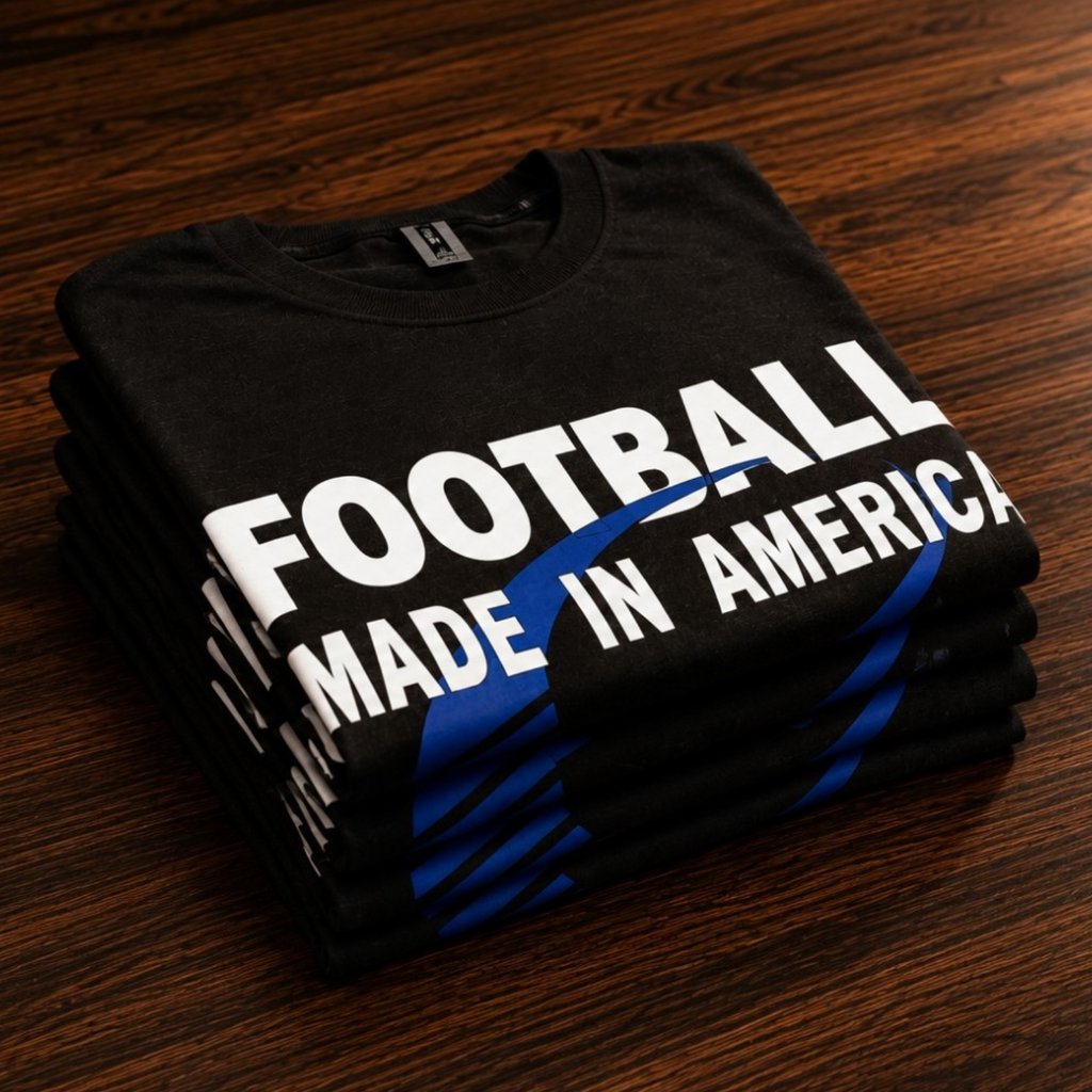 Football Made In America™ — Bold Blue Tee