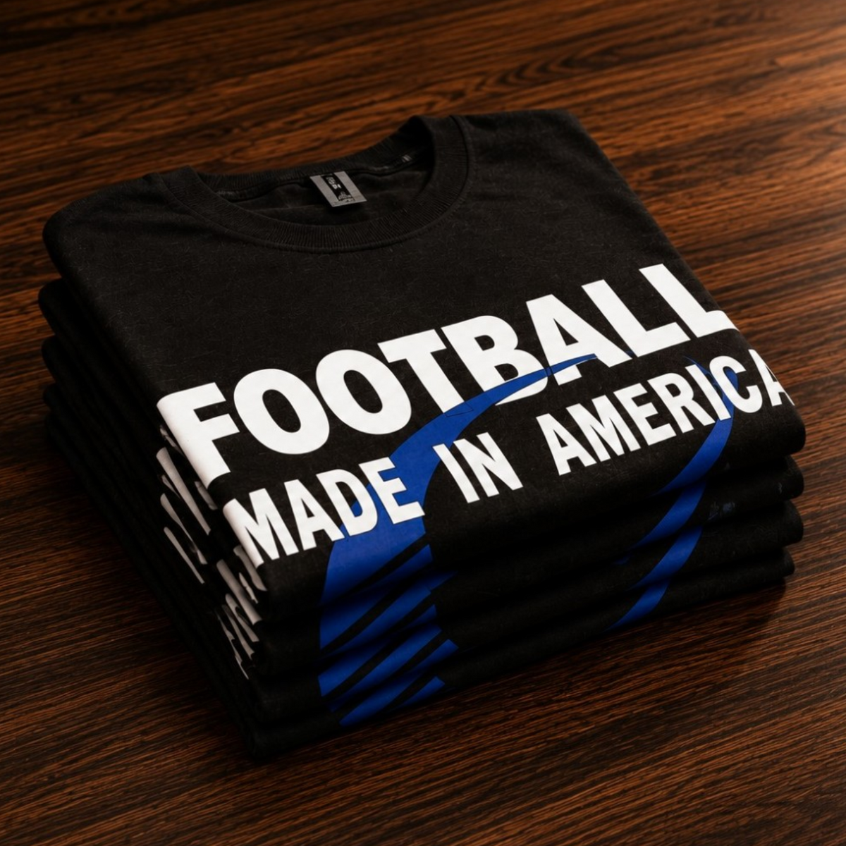 Football Made In America™ — Bold Blue Tee