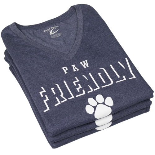 PAW FRIENDLY™ V-Neck Blue Tee