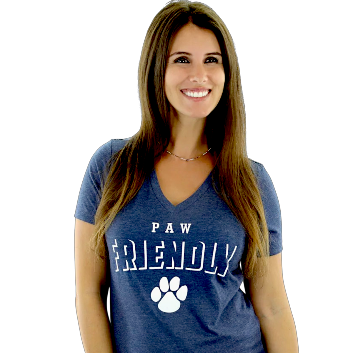 PAW FRIENDLY™ V-Neck Blue Tee